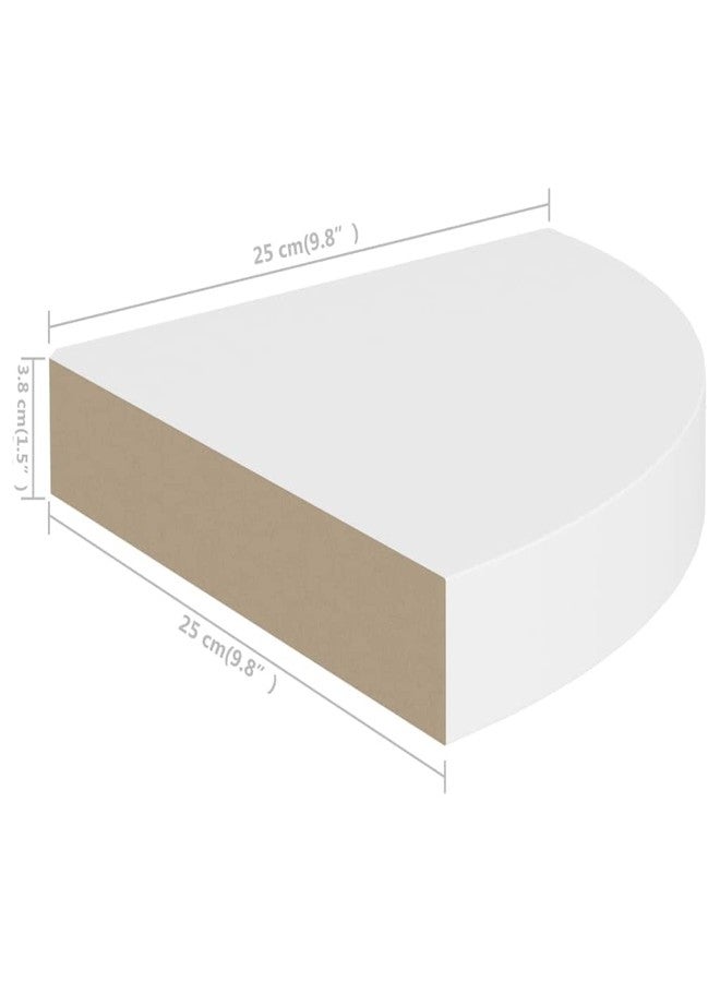 vidaXL Corner Shelf Set of 2 White Honeycomb MDF, Metal Standard - Image 3