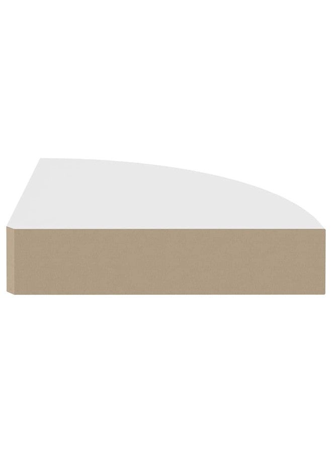 vidaXL Corner Shelf Set of 2 White Honeycomb MDF, Metal Standard - Image 5