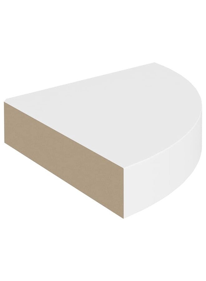 vidaXL Corner Shelf Set of 2 White Honeycomb MDF, Metal Standard - Image 4