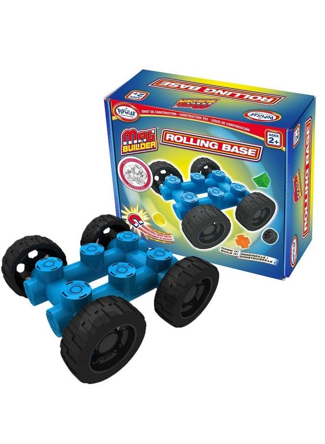 POPULAR PLAYTHINGS Mag Builder Rolling Base, Magnetic Toy Play Set - Image 1