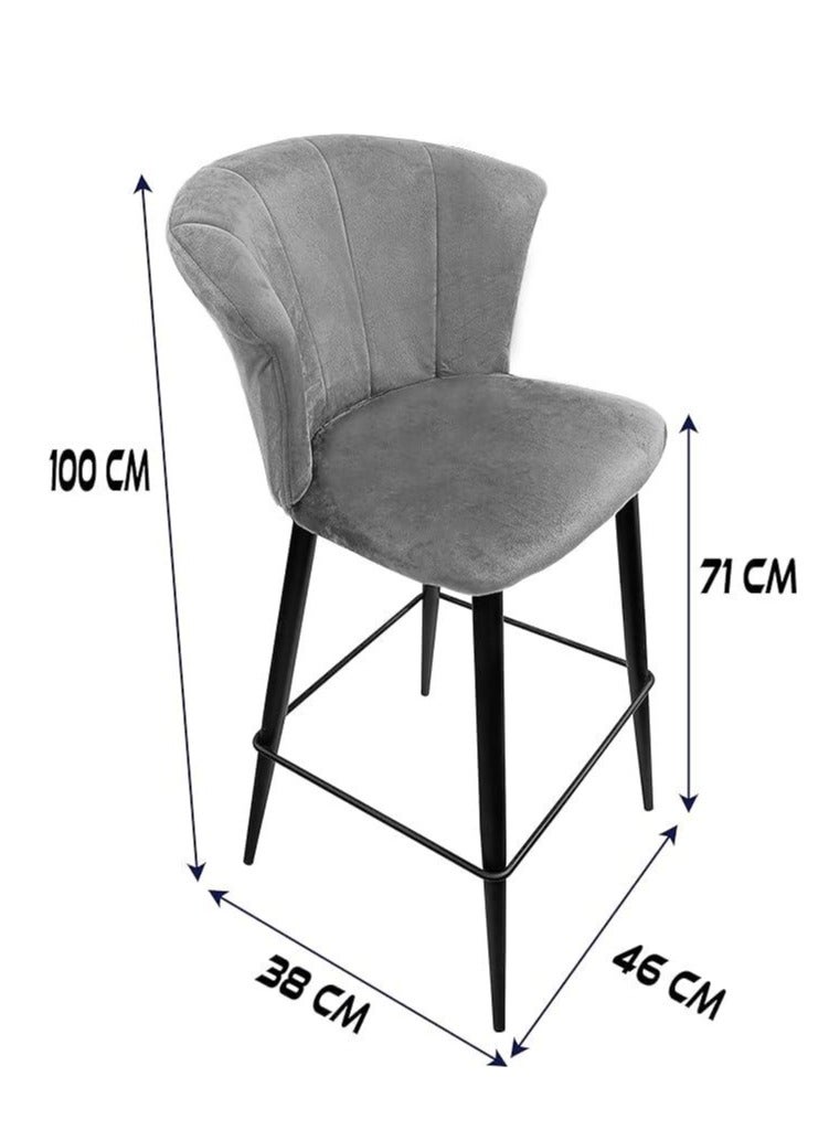 وودن تويست مقعد بار مقهى حديث بأرجل معدنية - Image 4