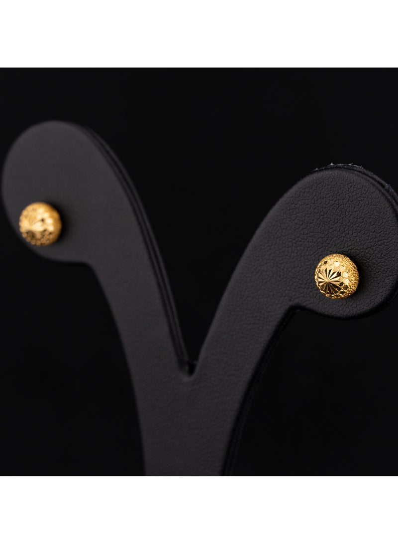 AAZ Jewellery L.L.C Domed Studs 22K Gold Earrings - Image 2
