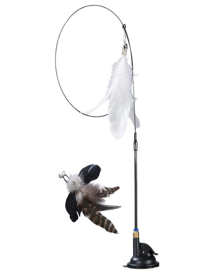 عصا باو إكسبريس التفاعلية المزودة بقاعدة شفط للقطط والقطط الصغيرة - لعبة تسلية ذاتية التشغيل للقطط مع جرس ملحق، متعددة الألوان - Image 1