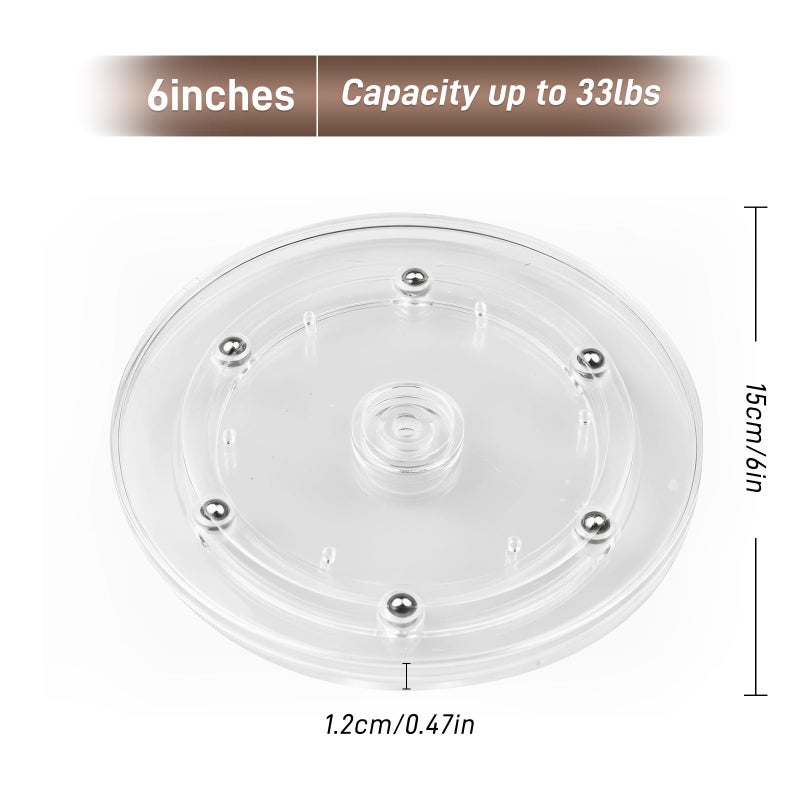 HSTECH 6 "" كسول سوزان الدوار الاكريليك الكرة تحمل الدورية صينية ل رف توابل الجدول كعكة مخزن المطبخ تزيين التلفزيون المحمول شاشة الكمبيوتر - Image 2