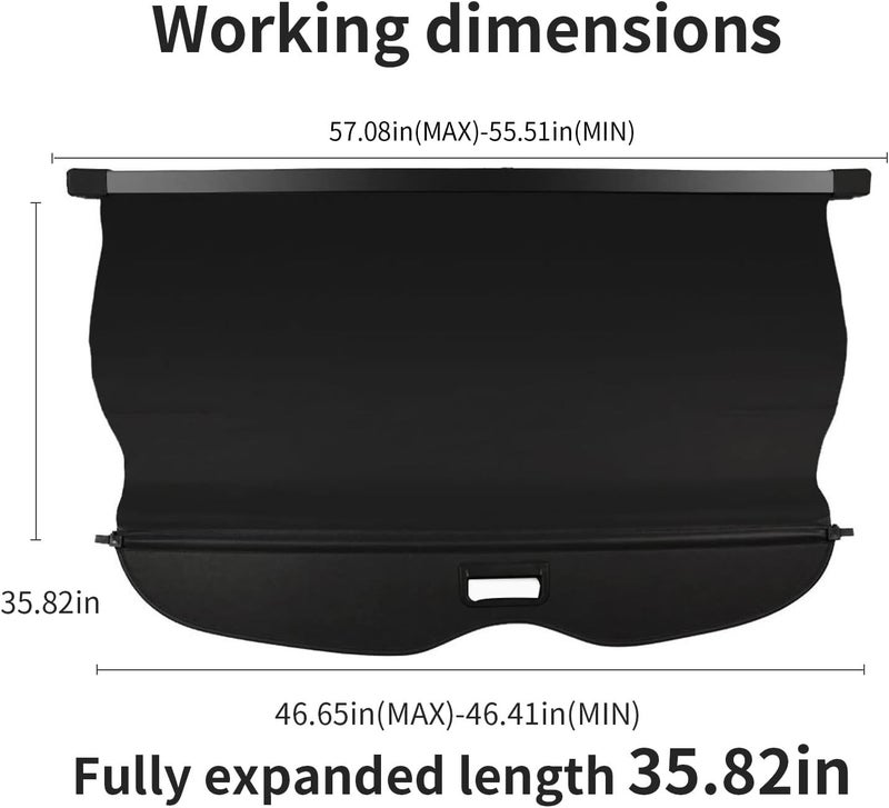 BOPARAUTO Cargo Cover for Jeep Grand Cherokee Accessories 2011-2020 2021 Rear Trunk Shade Cover（Not fit for 2021 Winter-Not fit for Grand Cherokee L 2022） - Image 3