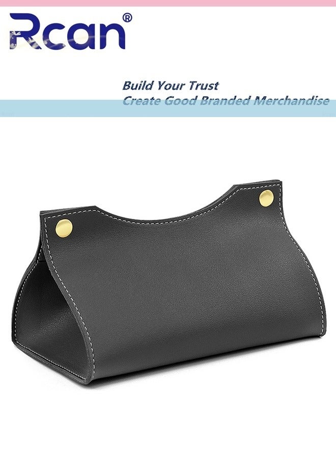 Rcan Tissue Box Holder Modern PU Leather Rectangular Tissue Box Cover Holder Organizer for Bathroom Home Living Room Bedroom Kitchen Vanity Countertop Office Desk Tissue Box Cover for Car  - Image 1