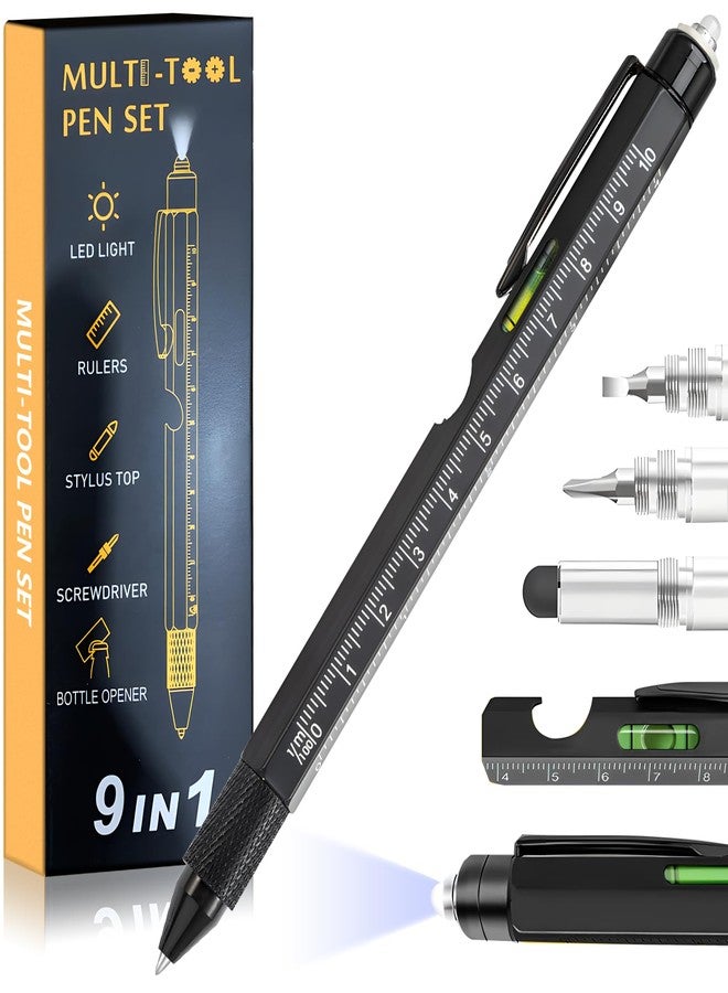 KUSONKEY Christmas Gifts Stocking Stuffers for Men,Multitool Pen 9 in 1 Innovative Gift for Men,with LED Light,Ruler, Stylus,Bubble Level,Screwdrivers,Unique Gifts Gadgets for Him,Boyfriend,Husband - Image 1