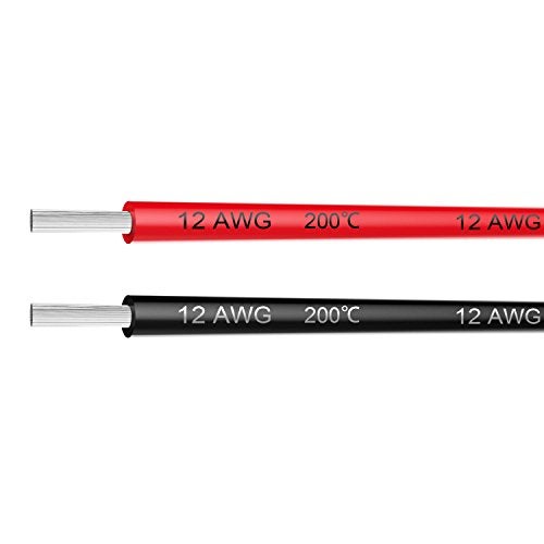Haerkn Electrical Wire 12 AWG 12 Gauge Silicone Wire Hook Up Wire Cables 20 Feet [10 ft Black and 10 ft Red] Soft and Flexible 680 Strands 0.08 mm of Tinned Copper Wire High Temperature Resistance - Image 1