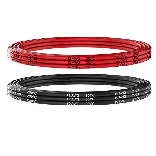 Haerkn Electrical Wire 12 AWG 12 Gauge Silicone Wire Hook Up Wire Cables 20 Feet [10 ft Black and 10 ft Red] Soft and Flexible 680 Strands 0.08 mm of Tinned Copper Wire High Temperature Resistance - Image 2