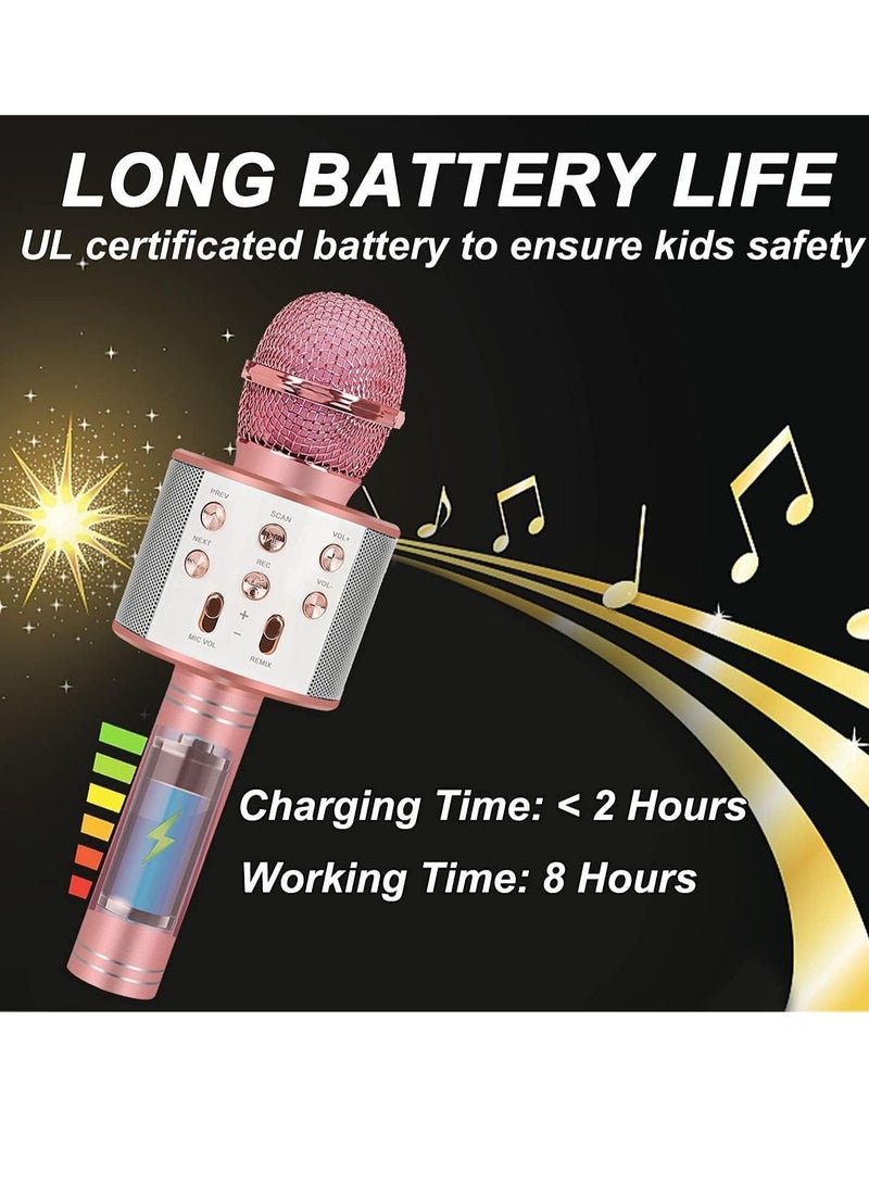 Bluetooth Karaoke Microphone Wireless, Portable Singing Microphone for Kids Adults Karaoke Machine for Kids Toys Birthday Gifts Ideas for 3 4 5 6 7 8 9 10 11 12 Year Old - Image 5