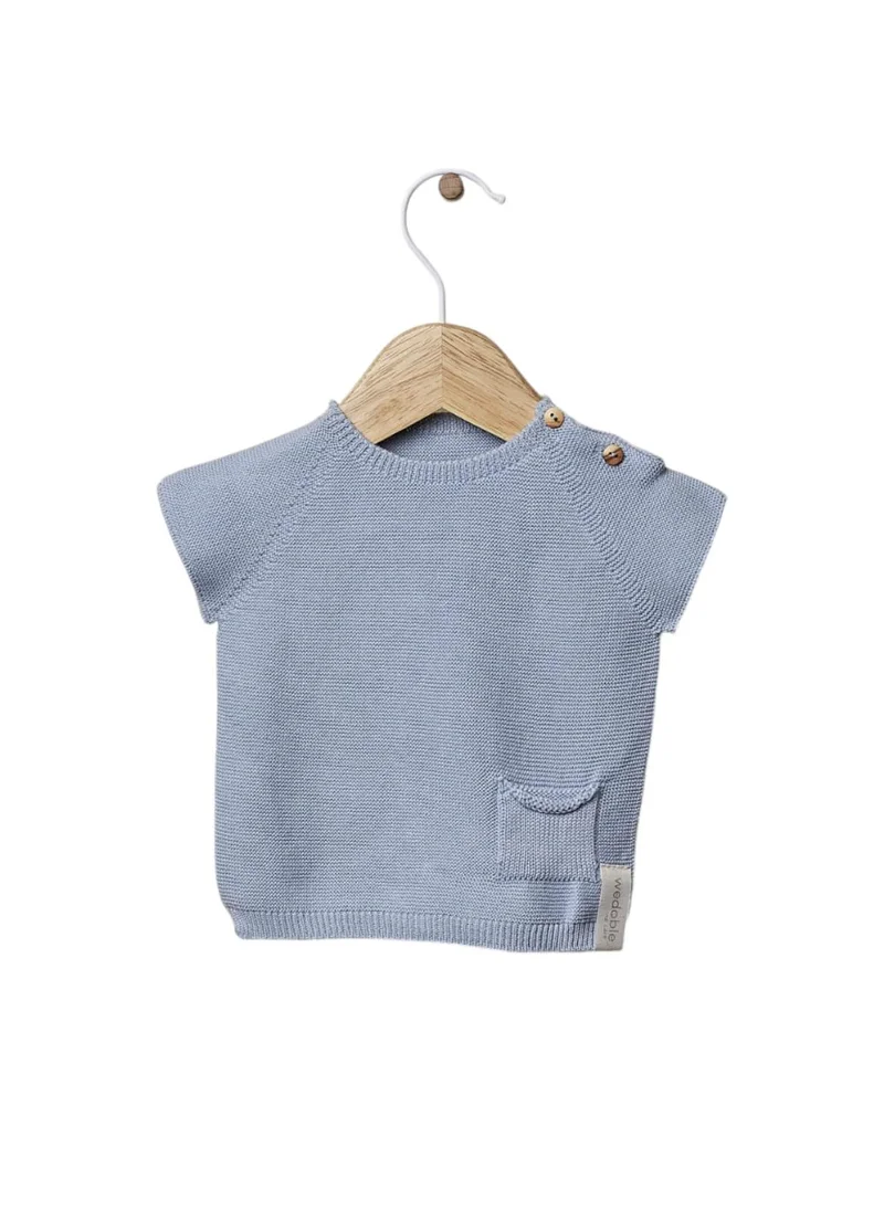 Wedoble Organic Fine Knit Sweater and Short Set - Soft Blue, Wedoble