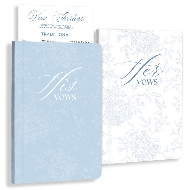 BOYESE Set of 2 Vow Books His and Hers, Wedding Vow Books, Wedding Essentials, Wedding Must Have 2026, His and Hers Gifts, Wedding Gift for Bride And Groom, Toile De Jouy, Bridal Something Blue Gifts - Image 1