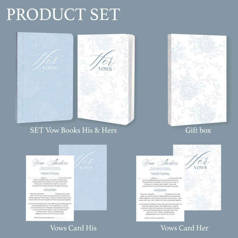 BOYESE Set of 2 Vow Books His and Hers, Wedding Vow Books, Wedding Essentials, Wedding Must Have 2026, His and Hers Gifts, Wedding Gift for Bride And Groom, Toile De Jouy, Bridal Something Blue Gifts - Image 4