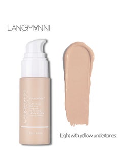 LANGMANNI Full Coverage Liquid Foundation - Smoothing Makeup Base Concealer Foundation - Matte Wear Concealer Sun Block Cream - Minimizes Pores - Hides Wrinkles - Advanced Real Moisture Foundation  - Image 1