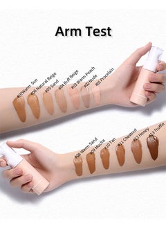 LANGMANNI Full Coverage Liquid Foundation - Smoothing Makeup Base Concealer Foundation - Matte Wear Concealer Sun Block Cream - Minimizes Pores - Hides Wrinkles - Advanced Real Moisture Foundation  - Image 5