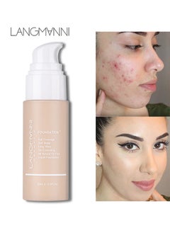 LANGMANNI Full Coverage Liquid Foundation - Smoothing Makeup Base Concealer Foundation - Matte Wear Concealer Sun Block Cream - Minimizes Pores - Hides Wrinkles - Advanced Real Moisture Foundation  - Image 2