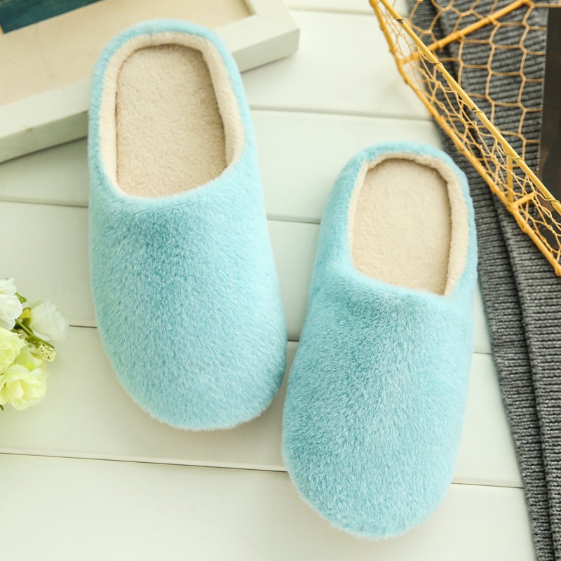 Silent Nonslip Cotton Home Shoes sky blue