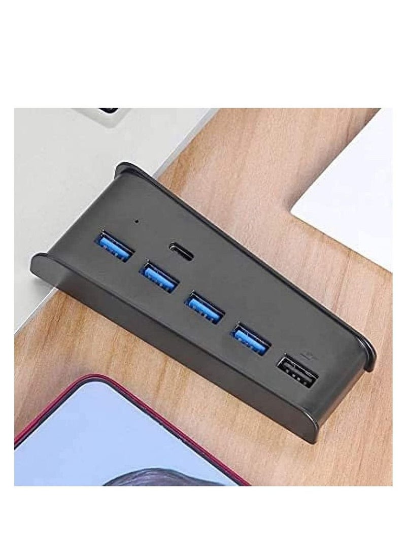 High Speed USB Hub for PS5 with Type C Port Charging Port and Four Extension Ports Compatible with USB 20 and 30 Black - Image 4