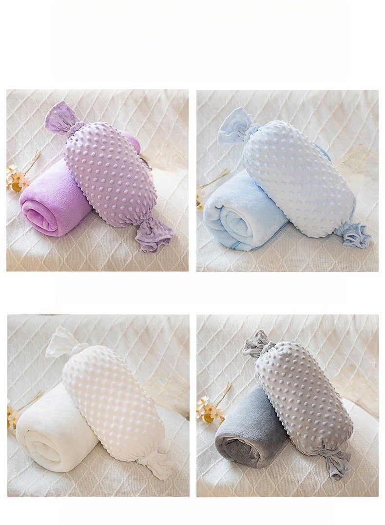 Candy Bean Pillow And Blanket Can Be Used For Both Car And Sofa Cushions, Suitable For Travel, Airplanes, Trains, Beds, Offices, And Rest  - Image 2