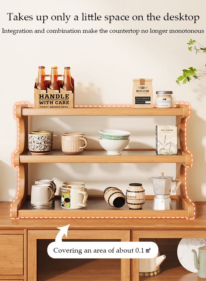 DUNISO رف تخزين مكتبي ثلاثي الطبقات، منظم رف مكتبي متعدد الوظائف، حامل عرض على الطاولة، قوي ودائم، للمكتب أو المنزل أو المدرسة - Image 3