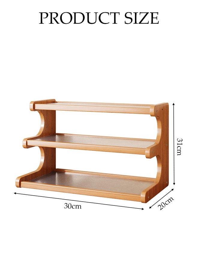 DUNISO رف تخزين مكتبي ثلاثي الطبقات، منظم رف مكتبي متعدد الوظائف، حامل عرض على الطاولة، قوي ودائم، للمكتب أو المنزل أو المدرسة - Image 2