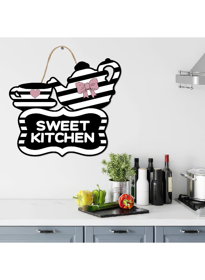 Unique Kitchen Wall Hanging In The Shape Of A Teapot With Sweet Kitchen Word, Large Printed 3D Wall Model (Size 46x30 Cm), High-Quality Printed Decorative Artwork. Kitchen Decorations, Wall Murals, Modern Decor, 3D Miniature Model, Wall Décor, And Wall Art Panels. - Image 3