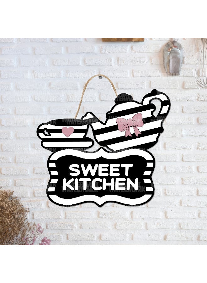 Unique Kitchen Wall Hanging In The Shape Of A Teapot With Sweet Kitchen Word, Large Printed 3D Wall Model (Size 46x30 Cm), High-Quality Printed Decorative Artwork. Kitchen Decorations, Wall Murals, Modern Decor, 3D Miniature Model, Wall Décor, And Wall Art Panels. - Image 2