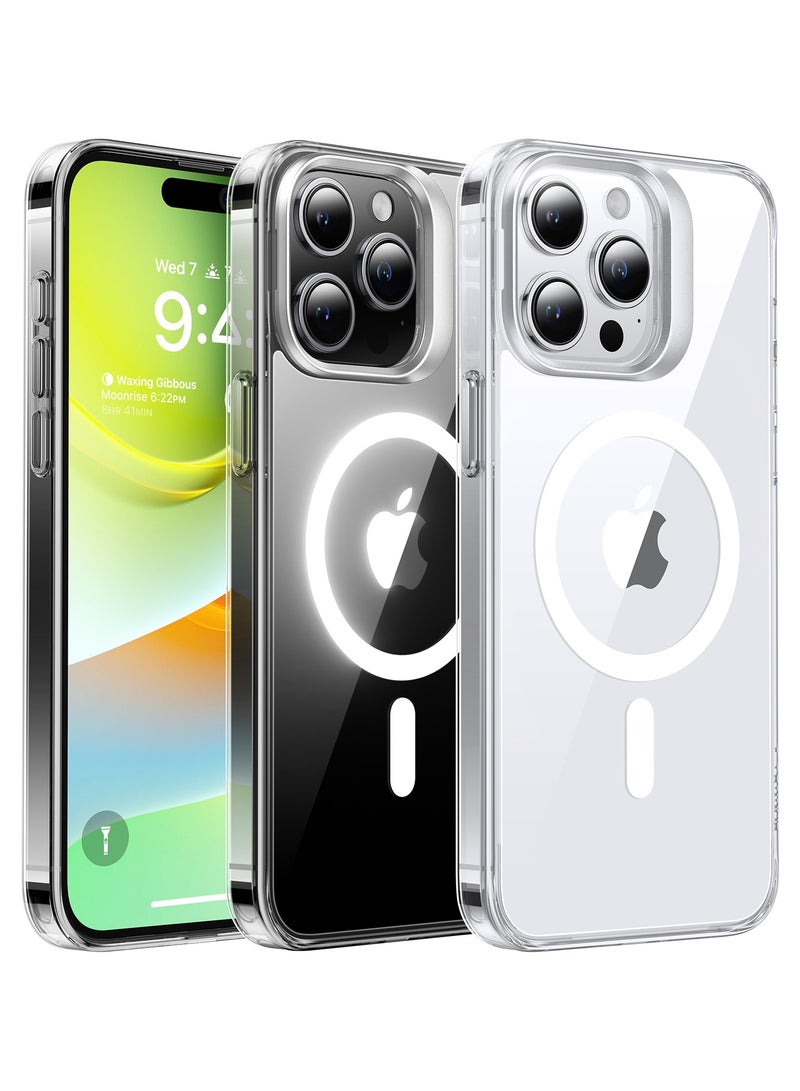 حافظة مغناطيسية لجهاز آيفون 15 برو ماكس [متوافقة مع ماغسيف][حماية بمعيار عسكري][حامل غير مرئي مدمج] خلفية صلبة نحيفة حواف ناعمة، مضادة للخدش، شفافة - Image 3