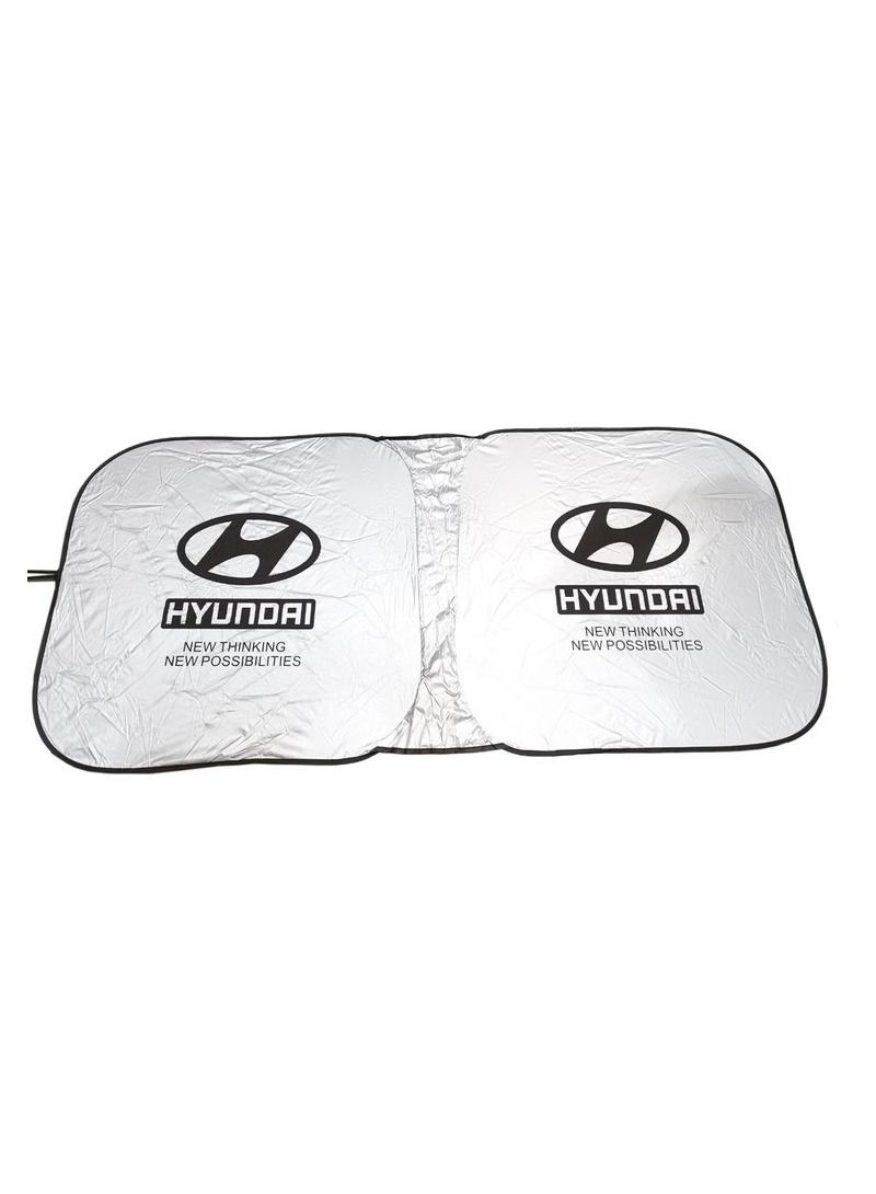 HYUNDAI Car Windshield Sunshade, Car Sunshade UV Rays and Heat Protector Sun Visor Foldable Keep Your Vehicle Cool Blocks UV Rays - Image 4