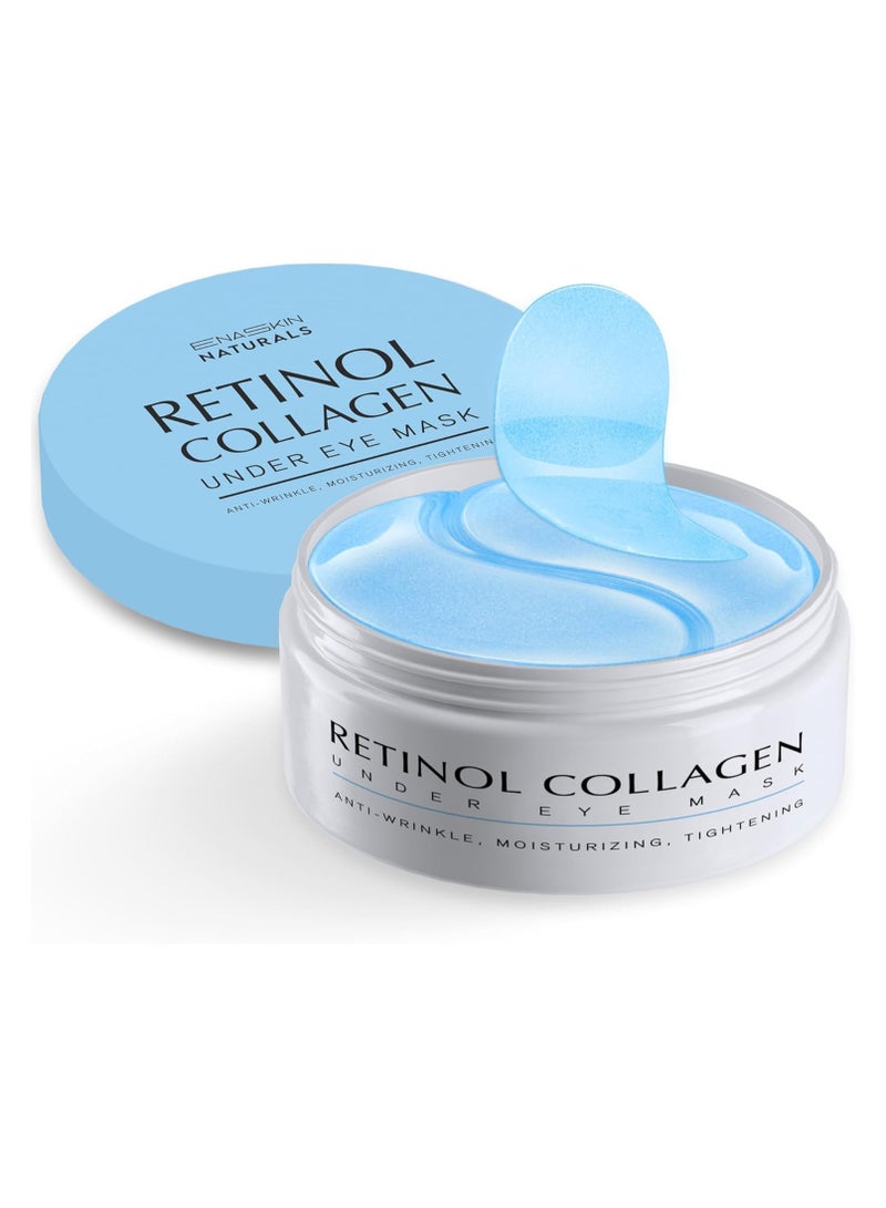 EnaSkin Enaskin Naturals Under Eye Patches for Dark Circles: 30 Pairs Retinol Collagen Eye Gels Mask - Reduce Wrinkles Puffy & Bags - Skin Treatment Pads - Anti Aging Moisturizer For Women (Blue)