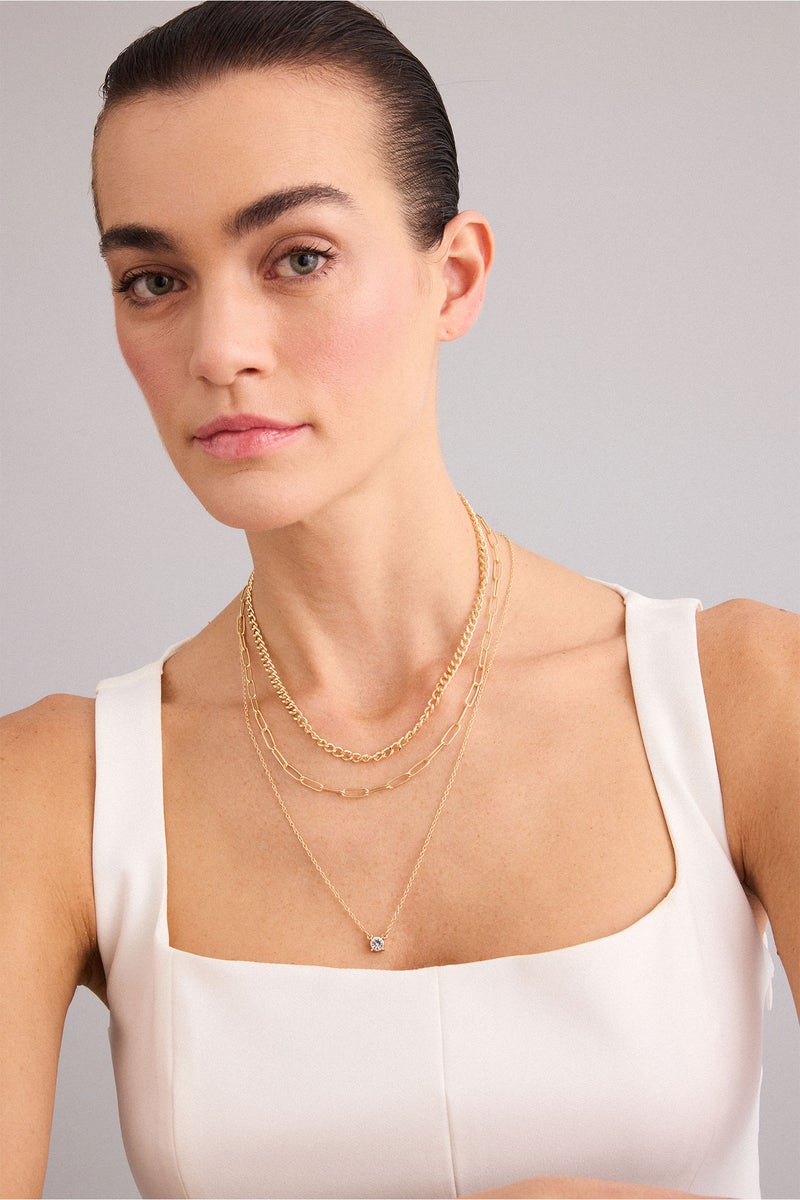 DeFacto Gold Woman Woman 3 Piece Necklace Set Casual - Image 1