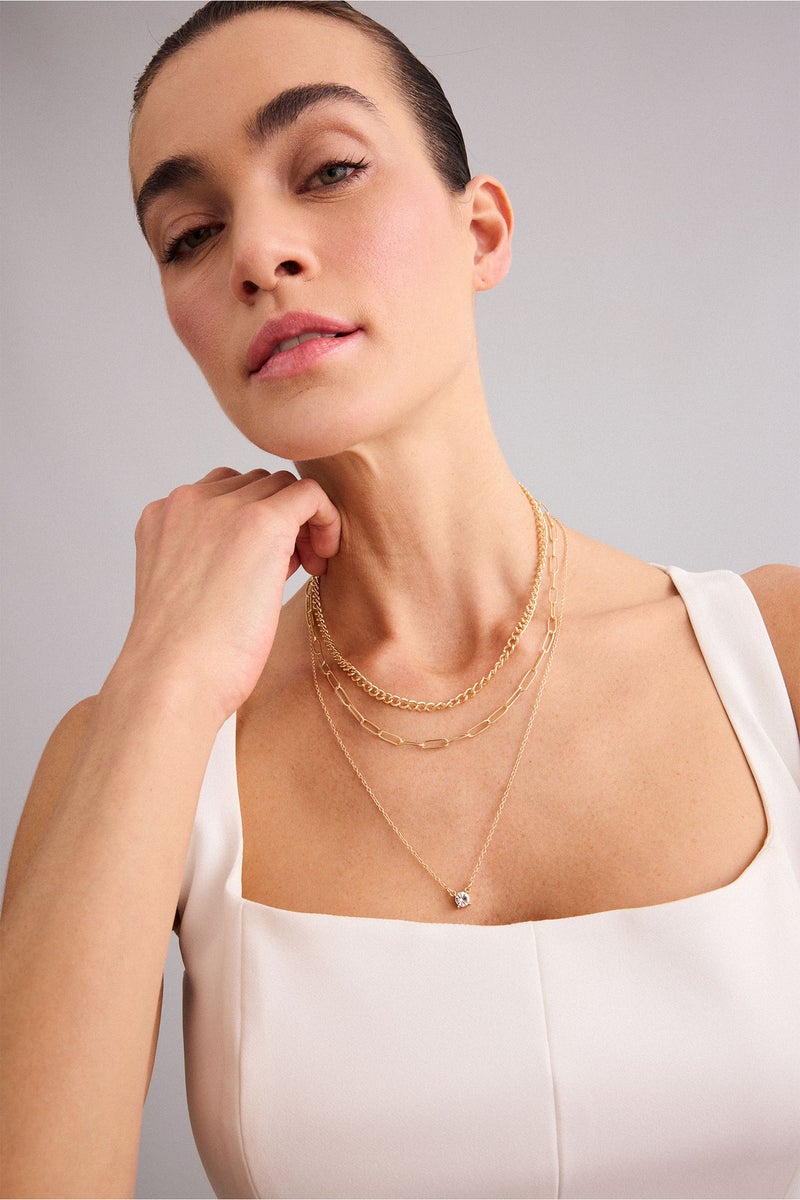 DeFacto Gold Woman Woman 3 Piece Necklace Set Casual - Image 2