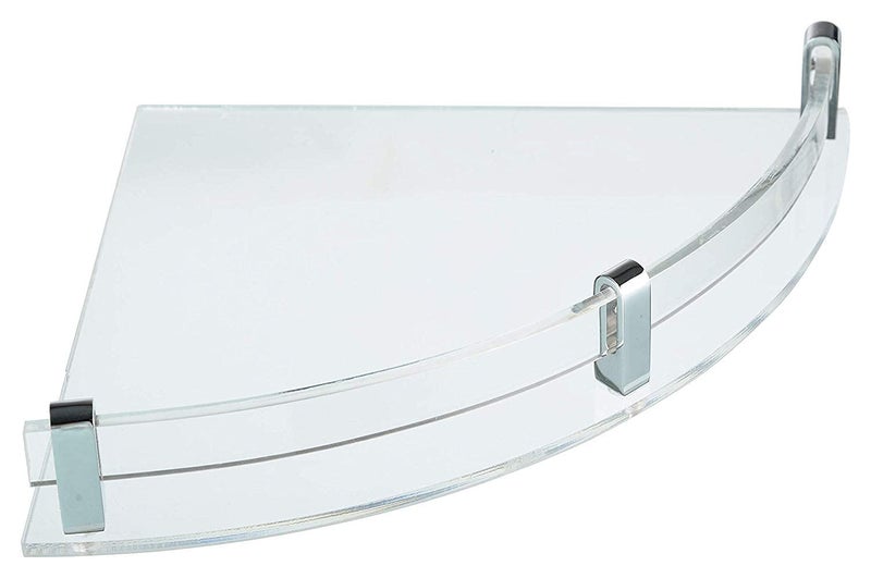 QUISTAL 12x12 Inch Acrylic Wall Mount Multipurpose Modern Corner Shelf for Bathroom, Kitchen, Bedroom (Pack of 3, Clear) - Image 2