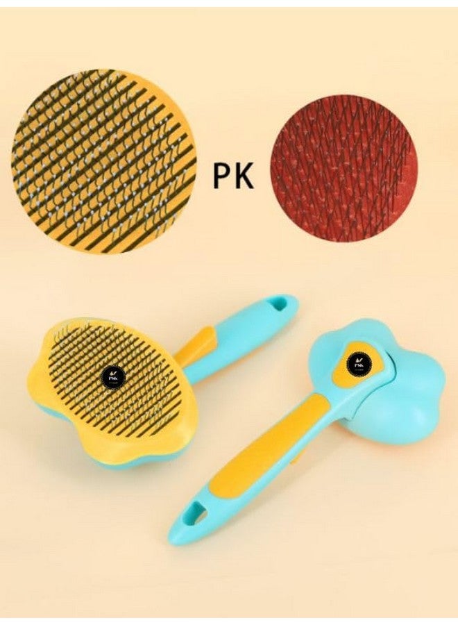 بت فرشاة تنظيف ذاتية - تزيل بلطف الطبقة السفلية المتساقطة والتشابكات والشعر المتشابك - سيحب كلبك أو قطتك أن يتم تنظيفه باستخدام فرشاة العناية - Image 4