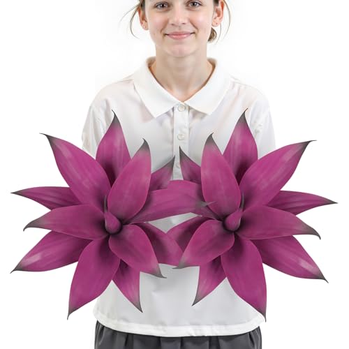 Velener 14 Inch Artificial Agave Plants UV Resistant Fake Outdoor Plants Small Faux Plants for Indoor DecorPurple2 Pack - Image 3