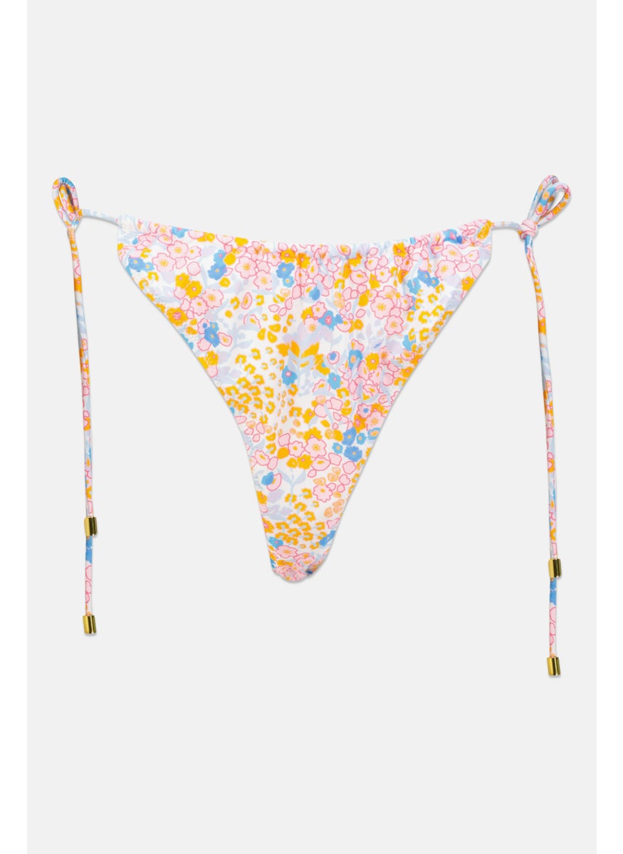 Candypants Women Floral Print Bikini Bottom, Multicolor  - Image 1