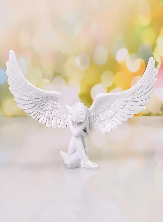 Kudriod Angel Decor Figurine – Small Winged Angel Statue, Resin Angel Decor for Shelf or Tabletop Display, Elegant Home Decor for Bedroom, Living Room, Meaningful Sympathy Gift - Image 1