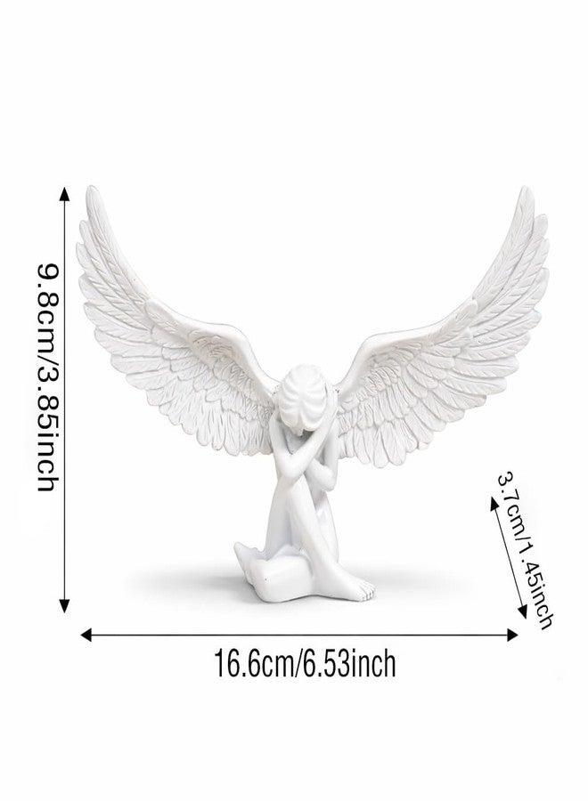 Kudriod Angel Decor Figurine – Small Winged Angel Statue, Resin Angel Decor for Shelf or Tabletop Display, Elegant Home Decor for Bedroom, Living Room, Meaningful Sympathy Gift - Image 2