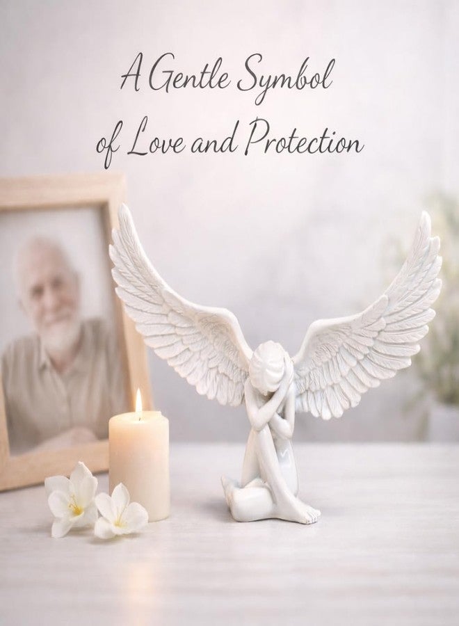 Kudriod Angel Decor Figurine – Small Winged Angel Statue, Resin Angel Decor for Shelf or Tabletop Display, Elegant Home Decor for Bedroom, Living Room, Meaningful Sympathy Gift - Image 5