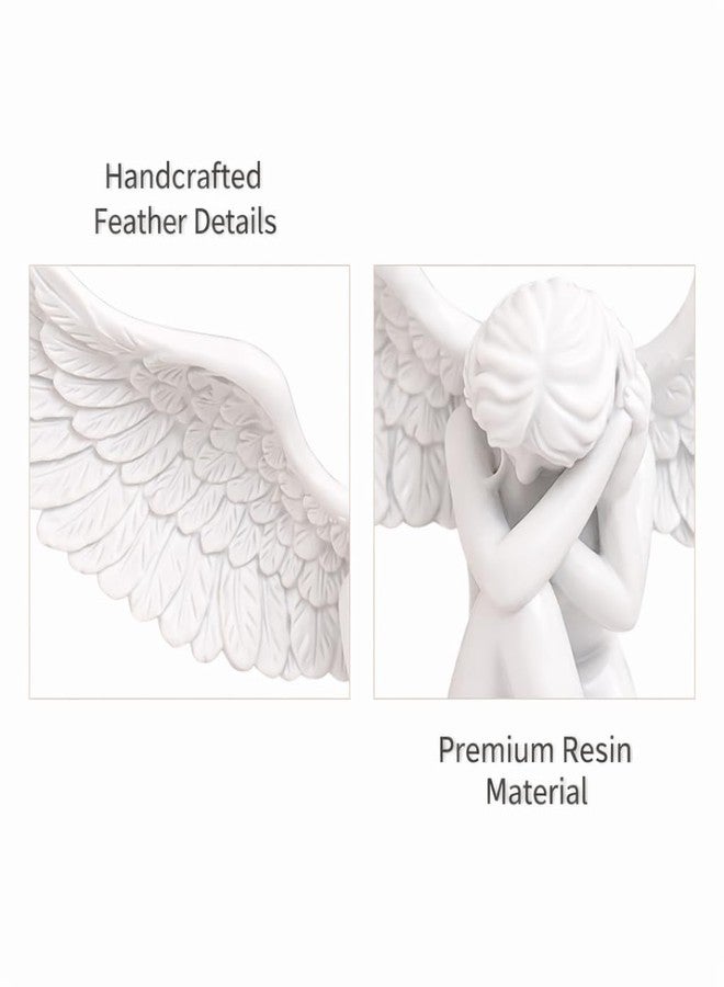 Kudriod Angel Decor Figurine – Small Winged Angel Statue, Resin Angel Decor for Shelf or Tabletop Display, Elegant Home Decor for Bedroom, Living Room, Meaningful Sympathy Gift - Image 4