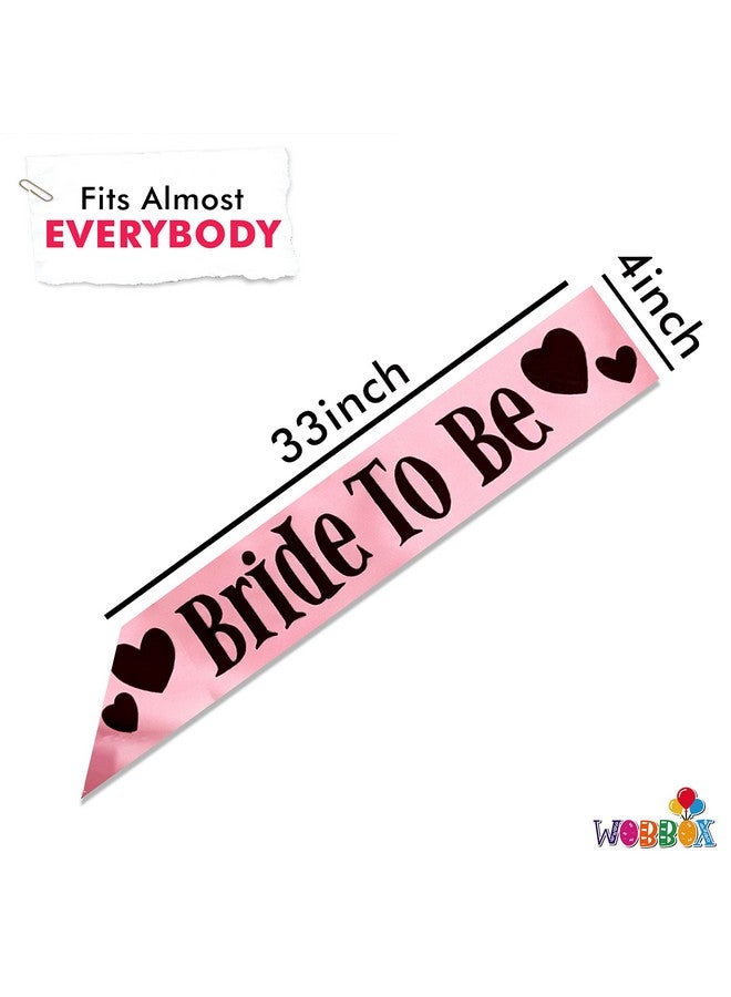 WOBBOX Bachelorette Party Sash For Bride & Groom, Bride To Be Sash, Briadal Shower Sash, Team Bride Sash, Bachelorette Party Decoration Items- Light Pink BlackText Bride to be - Image 3
