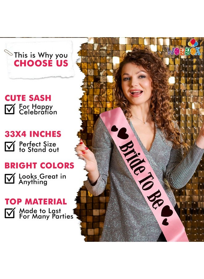 WOBBOX Bachelorette Party Sash For Bride & Groom, Bride To Be Sash, Briadal Shower Sash, Team Bride Sash, Bachelorette Party Decoration Items- Light Pink BlackText Bride to be - Image 4