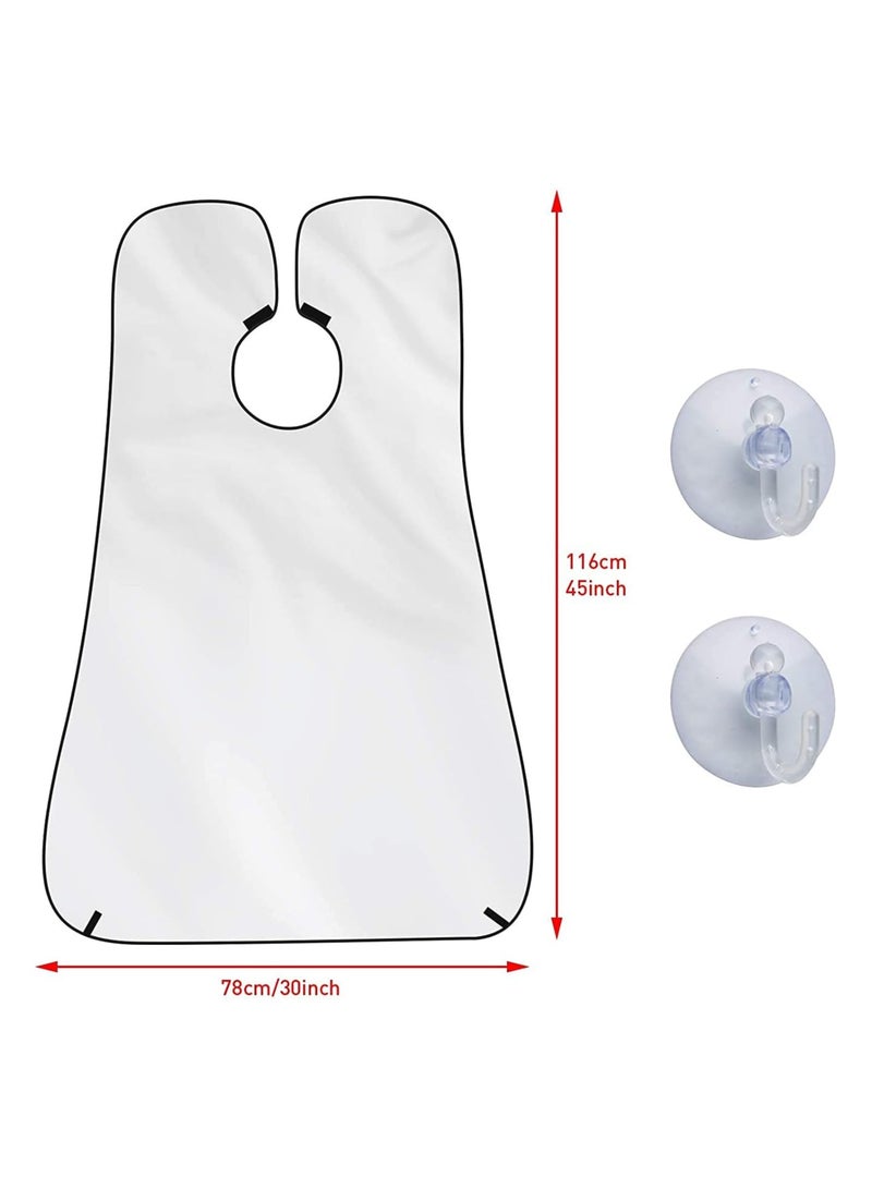 Beard Bib Apron Beard Catcher for Shaving and Trimming, Grooming Cape Apron Catcher, Non-Stick Beard Cape Shaving Cloth, Best Beard Trimming Gift for Men - White - Image 2