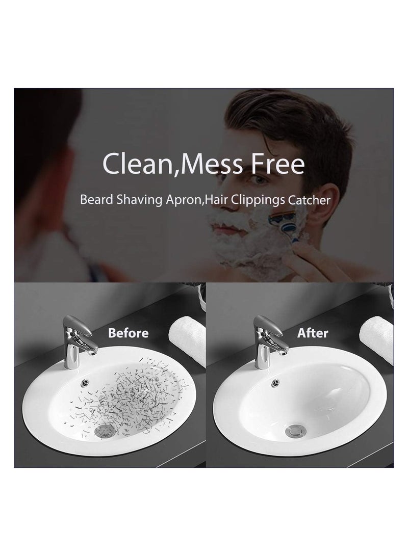 Beard Bib Apron Beard Catcher for Shaving and Trimming, Grooming Cape Apron Catcher, Non-Stick Beard Cape Shaving Cloth, Best Beard Trimming Gift for Men - White - Image 4