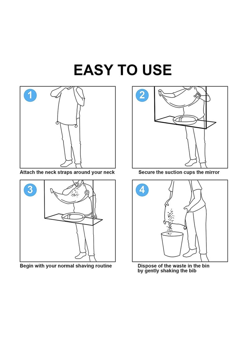 Beard Bib Apron Beard Catcher for Shaving and Trimming, Grooming Cape Apron Catcher, Non-Stick Beard Cape Shaving Cloth, Best Beard Trimming Gift for Men - White - Image 5