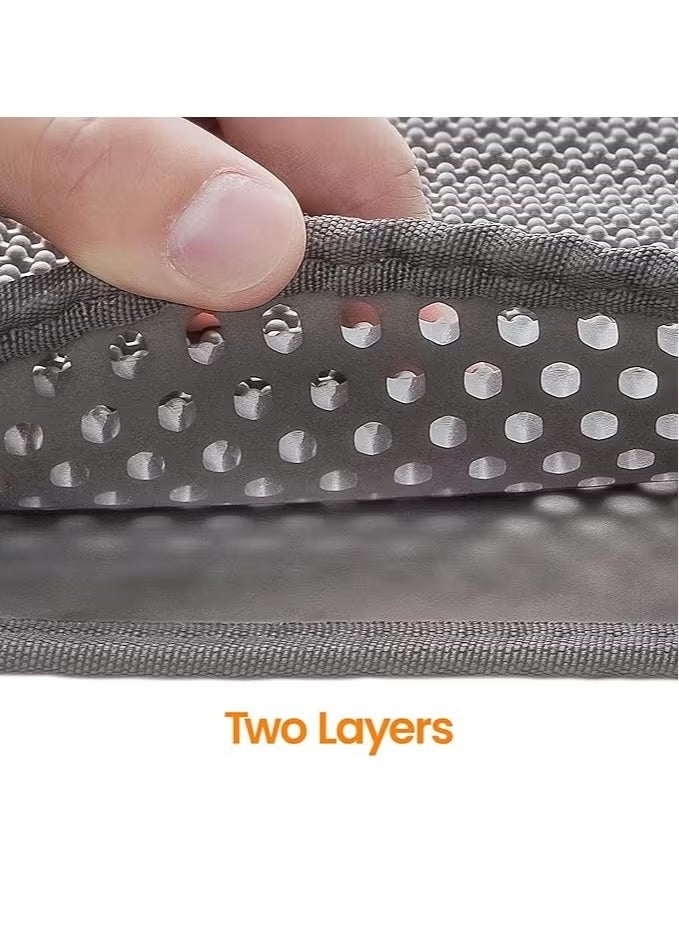 بابونا حصيرة صندوق فضلات القطط ذات الطبقتين على شكل قرص العسل، حصيرة فضلات الحيوانات الأليفة للقطط مع البول ومقاومة للماء، ومقاومة للتآكل، ومادة غير سامة لمنطقة صندوق الفضلات (60 × 45 سم، رمادي) - Image 4