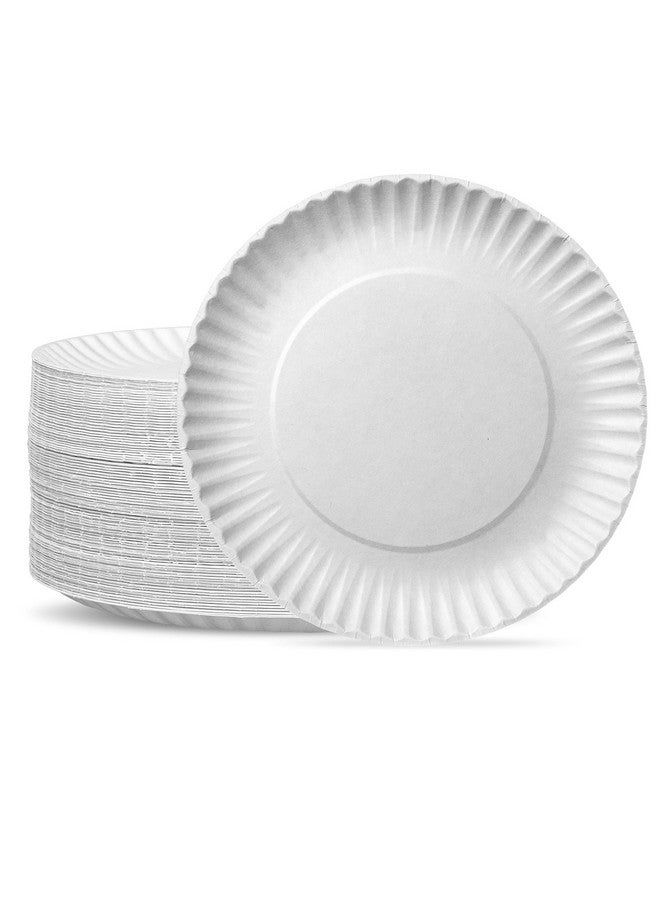 GUSTO [9 Inch - 300 Pack Uncoated White Paper Plates - Disposable, Decorative Paper Plates for Crafts (Formerly Comfy Package) - Image 1