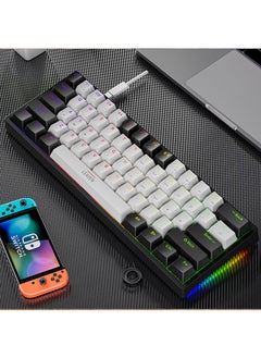 K620 E-sports Wired Mechanical Keyboard TYPE-C Hot Plug RGB Luminous Green Axis Game Bluetooth Mechanical Keyboard Crack k620 black and white double spell Green shaft classic version