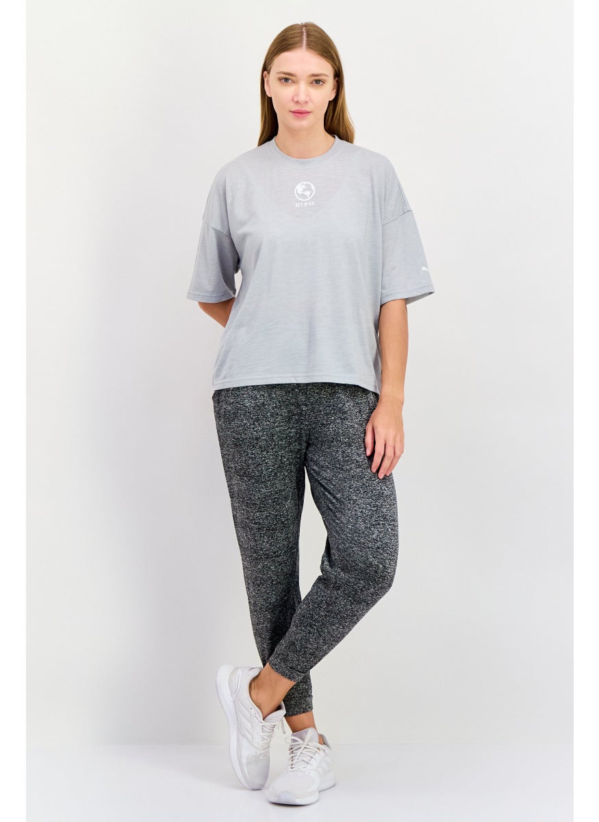 PUMA Women Sportswear Fit Short Sleeve Training T-Shirts, Light Grey  - Image 4