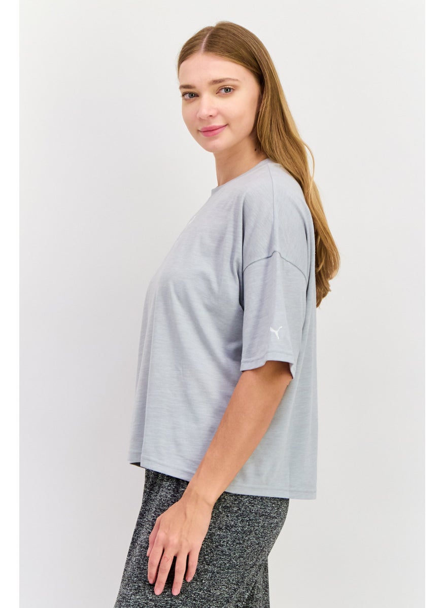 PUMA Women Sportswear Fit Short Sleeve Training T-Shirts, Light Grey  - Image 2